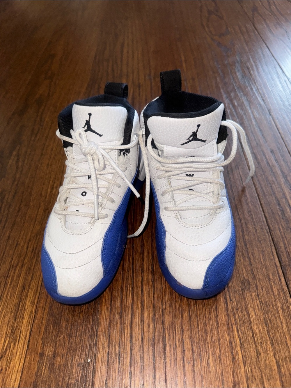 Jordan Kids' White and Blue High-Top Sneakers